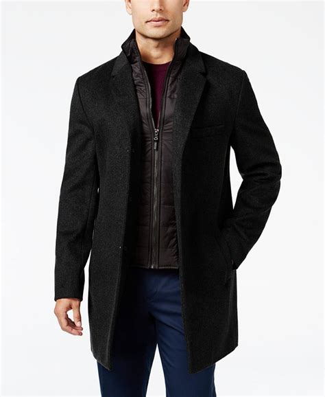 michael kors mens water resistant overcoat|michael kors overcoat wool.